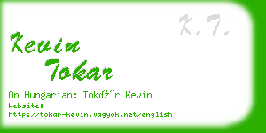 kevin tokar business card